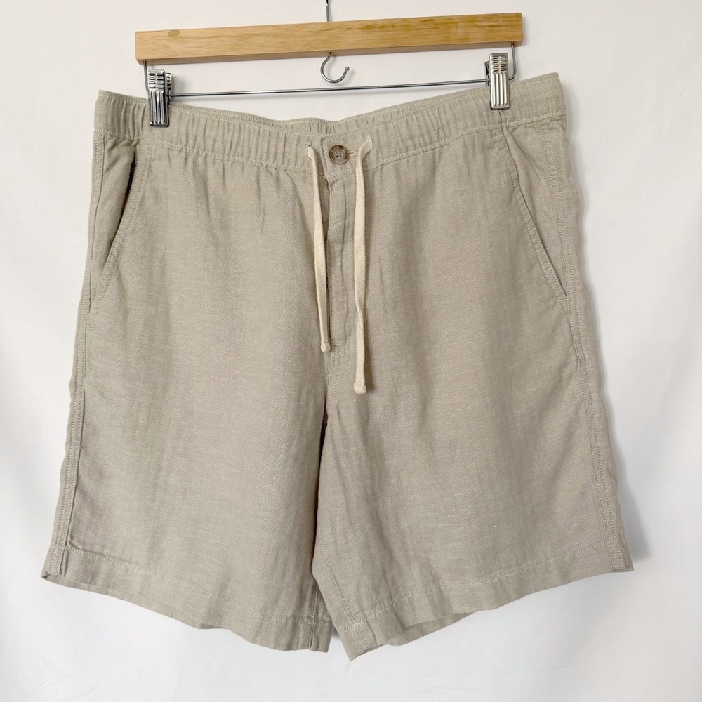 Eddie Bauer Hemp Cotton Herringbone Mens M Shorts Summer Vacation Dressy